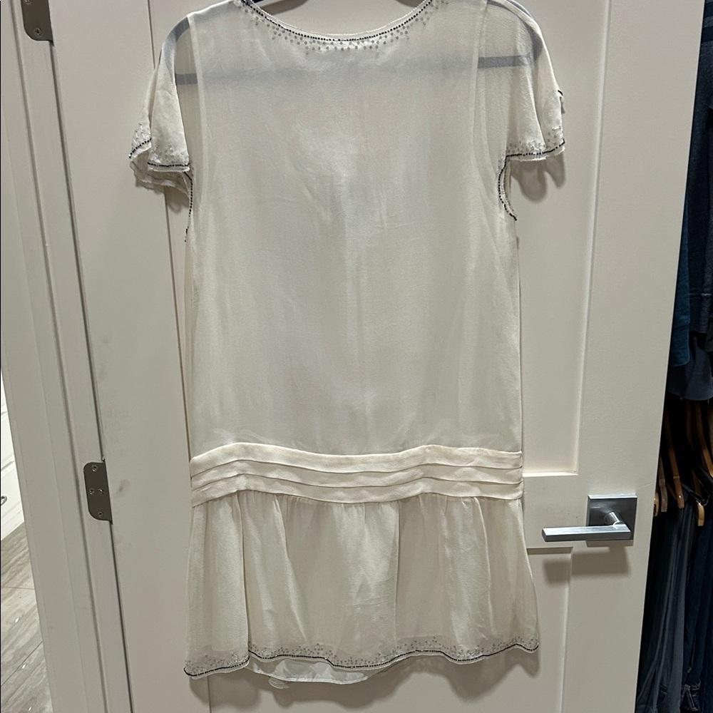 Paul & Joe Sister - Elegant Cream flapper style Dress beaded swans Silk - Picture 12 of 15
